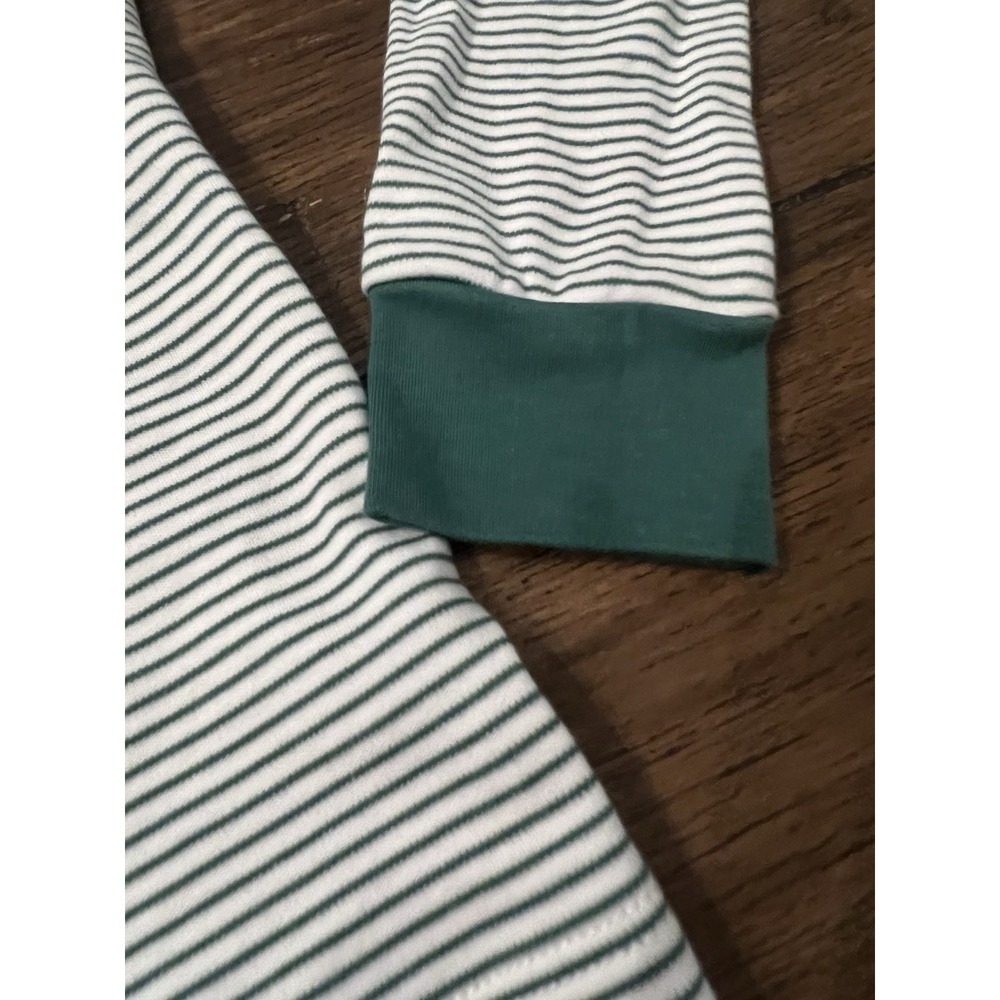LAKE Pajama Top Green Stripe 100% Pima Cotton Sleepwear Sz 10 Boys Cozy Comfort - Picture 3 of 5